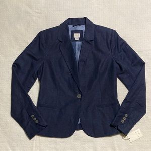 A New Day Classic Navy Blazer One Button Closure Button Cuff Detail NWT Size 10